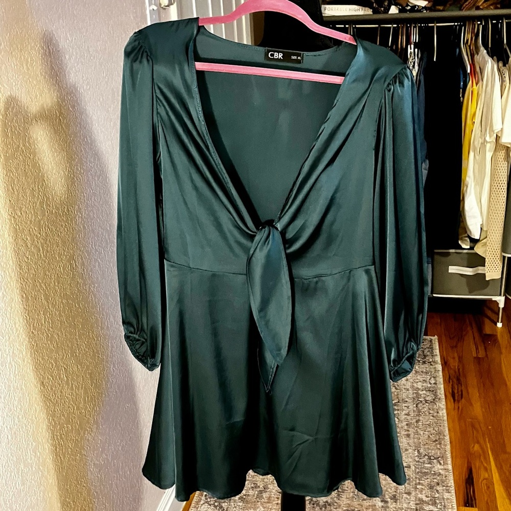 Pretty Emerald green mini dress.